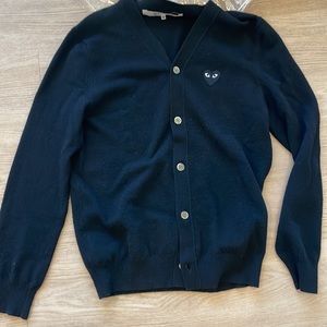 COMME DE GARÇON “PLAY” BLACK CARDIGAN